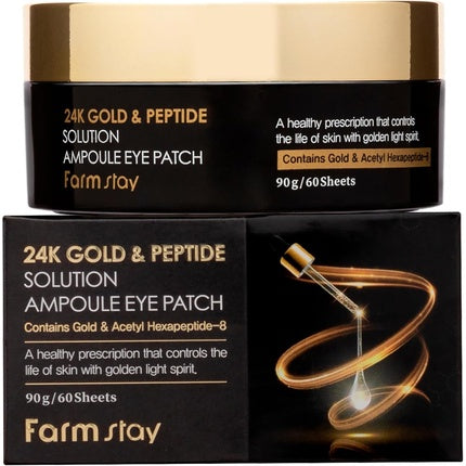 24k Gold and Peptide Perfect Ampoule Eye Patch by Farmstay for Women - 60 Pieces