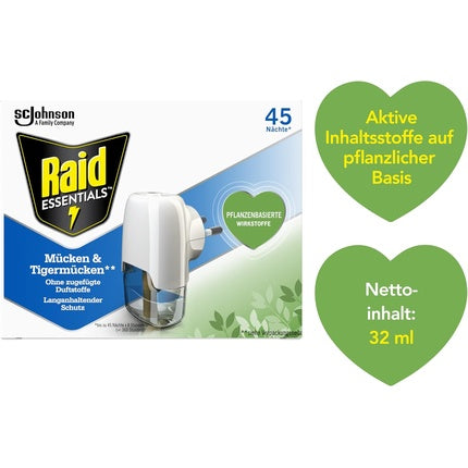 Raid Essentials Mosquito Plug-In 45 Nights Electric Insect Protection