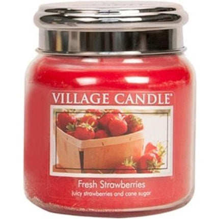 Village Candle Candle Fresh Strawberries 9.5 X 11 Cm Wax Red