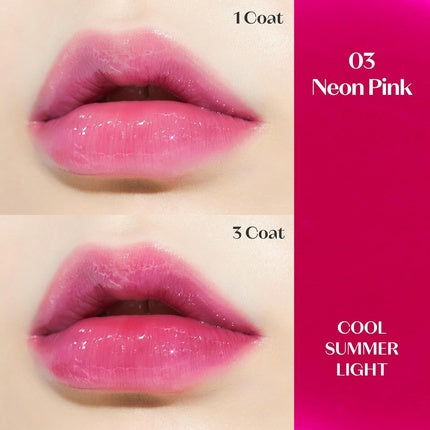 ETUDE Dear Darling Oil Tint #3 Neon Pink 4.2g High Moisturizing and Strong Hydrating Lip Oil Lip Gloss Smooth and Moist Lips Non-Sticky Lip Oil Tint For Dry Lips K-beauty
