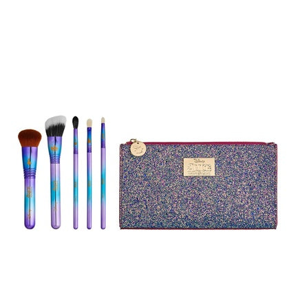 Sigma Beauty and Disney Makeup Brushes Alice in Wonderland Brush Set - Includes 2 Face Brushes and 3 Eye Shadow Brushes - Hypoallergenic Brush Set for Seamless Blending and Application + Beauty Bag