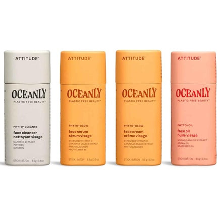 ATTITUDE Oceanly Radiant Skin Daily Facial Care Routine Box Set PHYTO GLOW Travel Size Bars - Pack of 4