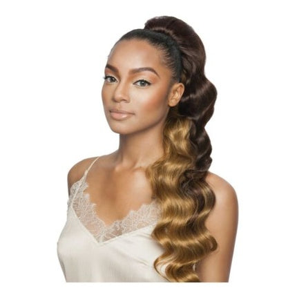 Mane Concept Synthetic Wrap & Tie Drawstring Ponytail Body Wave