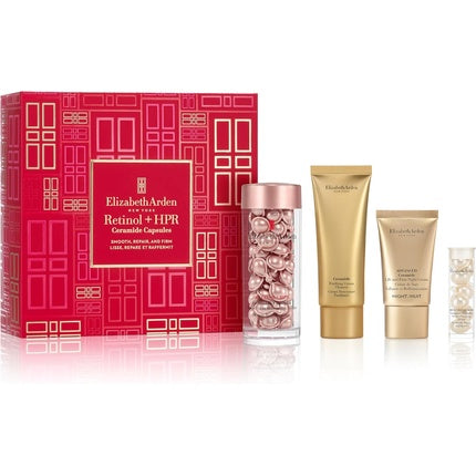 Elizabeth Arden Smooth, Repair & Firm Retinol + HPR Ceramide Capsules 4-Piece Gift Set - Anti-Aging Skincare for Smoothing Fine Lines & Wrinkles