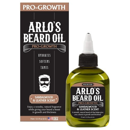 Arlo's Pro Growth Beard Oil Sandalwood Leather Scent 2.5 oz