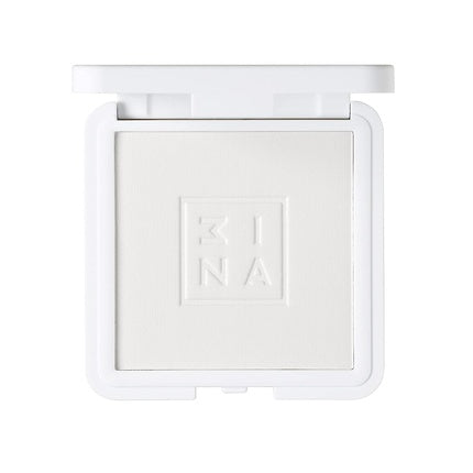 3INA Makeup The Setting Compact Powder 100 White Mineral Powder - Long Lasting Mattifying Effect - Natural Finish