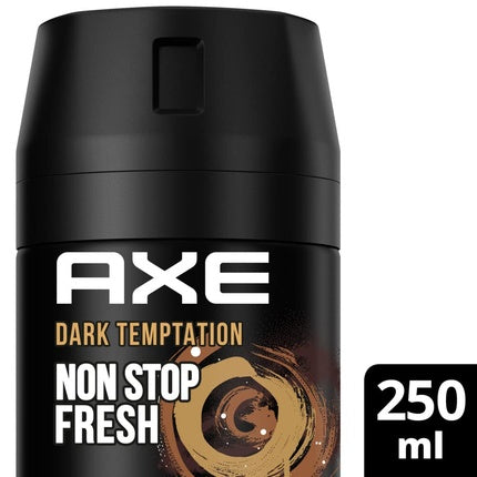 Axe Deodorant Body Spray Dark Temptation 48h Protection with Dual Action Zinc Technology 250ml