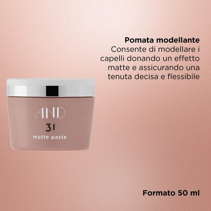 Kemon AND 31 Matte Paste Styling Paste for Flexible Hold and Matte Finish 50ml