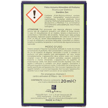 Paglieri Felce Azzurra Refill With Garden Scent Zen 20 Ml For