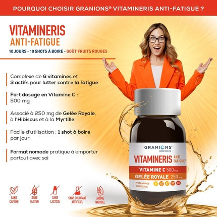 Granions Vitamineris Anti-Fatigue Shot Vitamin C Royal Gel Hibiscus