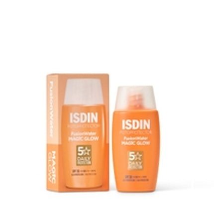 Isdin Fusion Water Magic Glow Spf 30 - Ultra-Lightweight Facial Sunscreen With Water Phase, 50 Ml