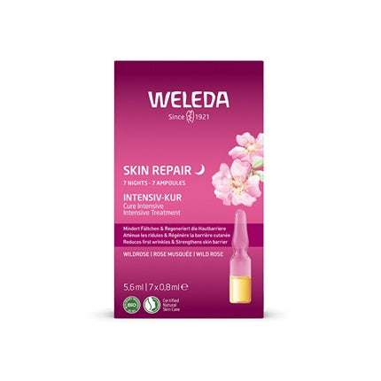 Weleda Wild Rose 7 Nights Intensive Treatment 7day Intensive Treatment For Smoothing And Brightening Skin 7 X 08 Ml