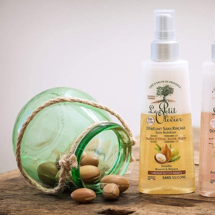 Le Petit Olivier Olive, Shea, and Argan Oil Leave-In Conditioner for Dry and Damaged Hair 150ml Spray Bottle - Made in France