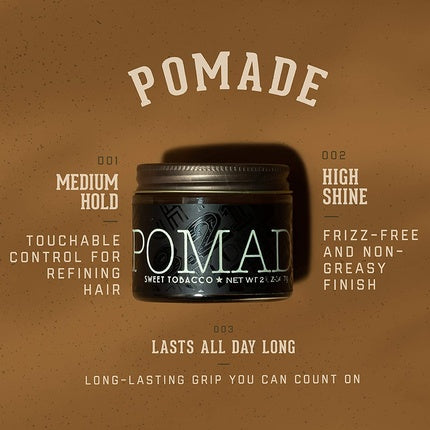 18.21 Man Made Pomade Medium Hold Water-Based Hair Pomade with Light Shine and Sweet Tobacco Scent 59ml