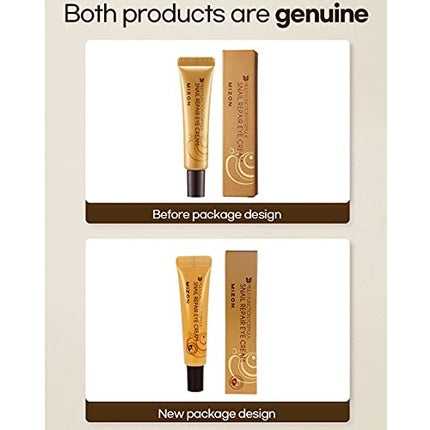MIZON Snail Line Snail Repair Eye Cream Natural Treatment Wrinkle Fine Line Hydrating Healthy Skin Korean Skincare 15ml Tube 0.50 fl.oz.
