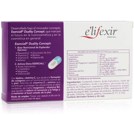 E'LIFEXIR Beauty Cocktail Night Nutricosmetics Rejuvenating Anti-Aging 30 Capsules