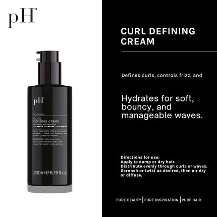 Ph Pure Hair Curl Defining Cream for Natural Curls & Waves - Frizz Control