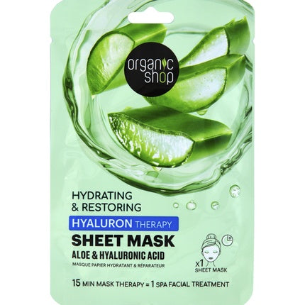 Organic Shop Sheet Mask Hyaluron Therapy Aloe & Hyaluronic Acid Hydrating Face Mask
