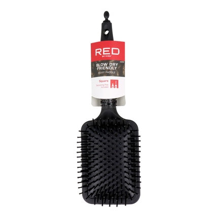 Red Kiss Rubberized Paddle Brush Square - Perfect For Styling And Detangling Hair