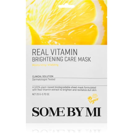 Some By Mi Clinical Solution Vitamin Brightening Care Mask - Sheet mask for brightening and antioxidant effect - 20g