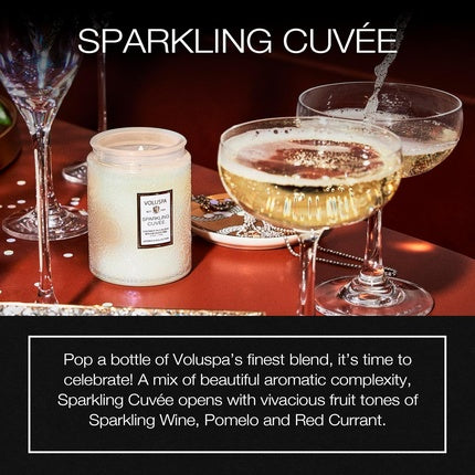 Voluspa Sparkling Cuvee Small Candle Jar 5.5 Oz 50 Hour Burn Time Coconut