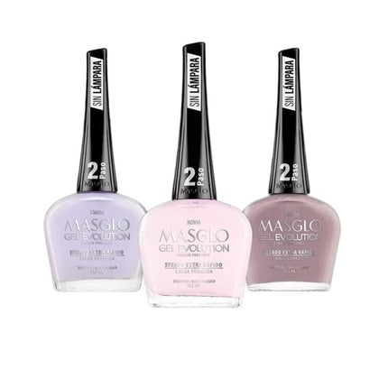 MASGLO GEL EVOLUTION Nail Polish Gel Effect No UV/Led Lamp Required Duration up to 12 days