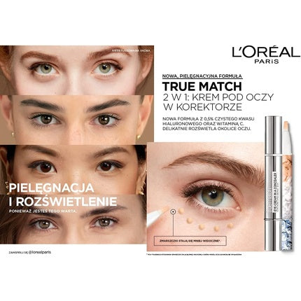 L'Oreal Paris True Match Concealer Eye Cream Shade 1-2R SPF 20 0.023kg
