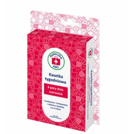 Silesian Pharma Abc Weekly Pill Organizer 4 Times Daily Red