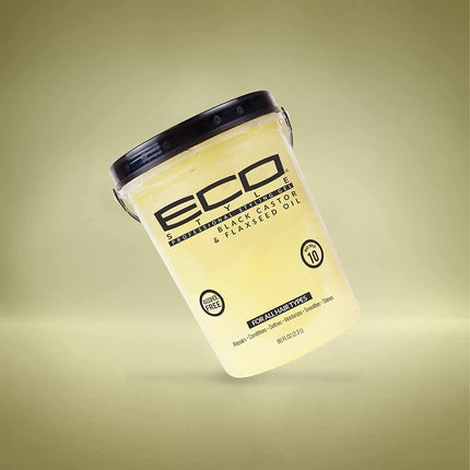 ECOCO Eco Style Gel Black Castor Flaxseed Oil Conditions and Shines Hair 5lbs/2.36l