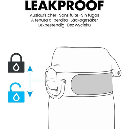 Ion8 Kids Water Bottle 350ml 12oz Leak Proof Easy to Open Secure Lock Dishwasher Safe BPA Free Carry Handle Hygienic Flip Cover Easy Clean Odour Free Carbon Neutral Sharks Design