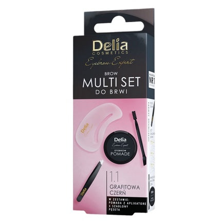 Delia Delia_Set Brow Multi Set - Eyebrow Pomade 4g + Tweezers + Eyebrow Brush + 2 Applicators