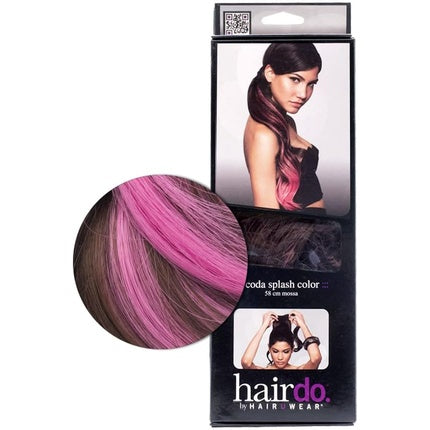 Hairdo Tail Color Splash Chestnut Pink Fuchsia 58cm on Light Brown