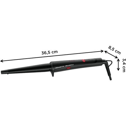 Rowenta x Karl Lagerfeld CF324L Professional Curling Iron for Curls and Waves with Keratin & Glow Coating and Temperature Control up to 200° - Cone Shape with Protective Glove - Includes Glove