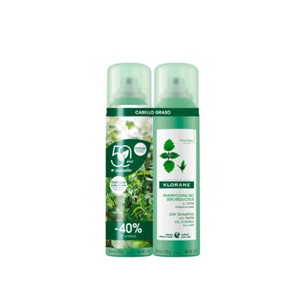 Klorane Purifying Dry Shampoo Nettle - 2x150ml