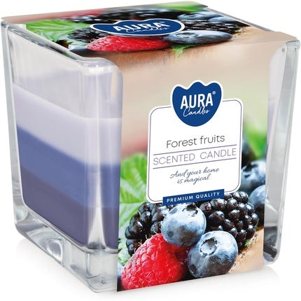 Bispol Beautiful 3 Colour Candle in Glass 32 Hours Burning Time Forest Fruits