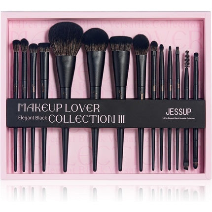 Jessup Black Makeup Brushes 14pcs Gift Set for Women