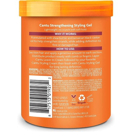 Cantu Strengthening Styling Gel with Jamaican Black Castor Oil 524g