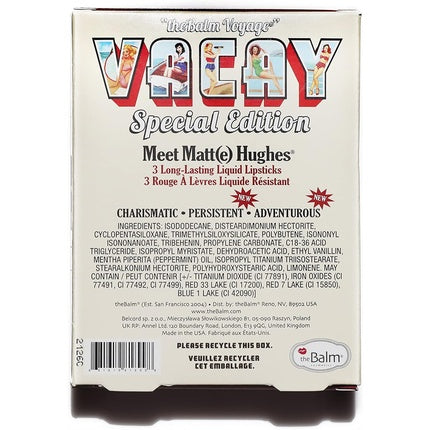 Thebalm Voyage Vacay Matte Lip Trio Special Edition - 3 Pieces 0.25oz Lipstick
