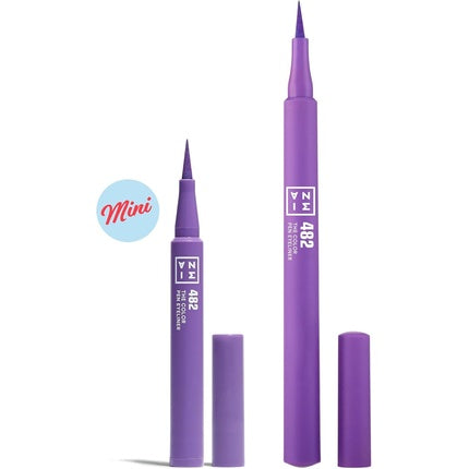 3INA MAKEUP The Color Pen Eyeliner 482 Purple Liquid Eyeliner 14h Longwear Travel Size Matte Liner Sensitive Eyes