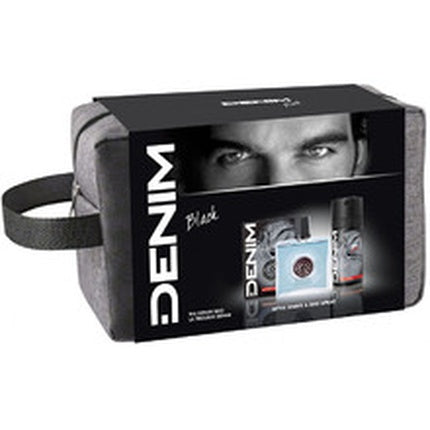 Denim Black Set After Shave 100 Ml And Black Deospray 150 Ml With Cosmetic Bag