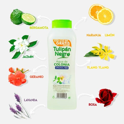 Agua De Colonia Original Tulipan Negro 650ml + 150ml