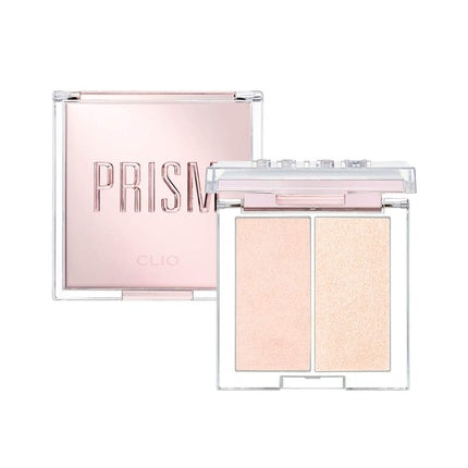 CLIO Prism Highlighter Duo Shade Highlight Palette Face Illuminator 01 Cream Fizz