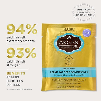 HASK Argan Oil Repairing Deep Conditioner Sachet Moisturizing for All Hair Types 50ml