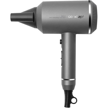 Concept Titan Care VV5750 Hair Dryer with Ionizer 3 Temperature Settings and 2 Airflow Speeds 1600W Matte Gray