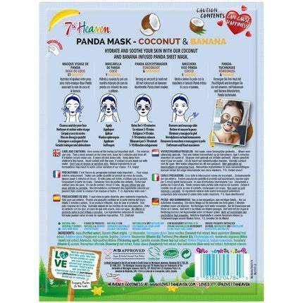 7th Heaven Panda Face Sheet Mask with Coconut and Banana to Hydrate and Moisturize Skin