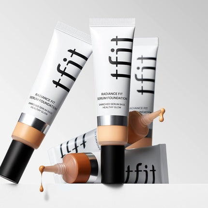 Tfit Radiance Fit Serum Foundation - Flawless Coverage, Dewy Finish