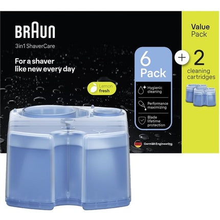 Braun 3-In-1 Shavercare Smartcare Center Refills - Hygienic Cleaning - 6+2 Pieces