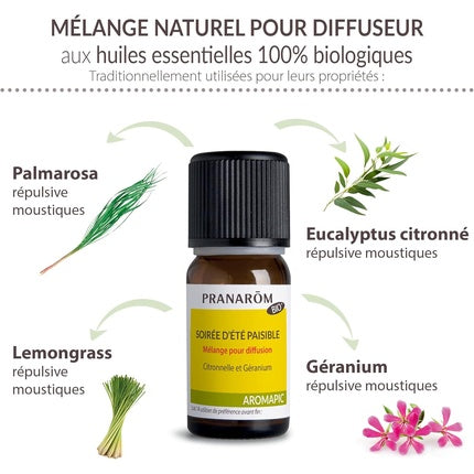 Pranarom Aromapic Organic Peaceful Summer Evening Diffusion Mix 10ml