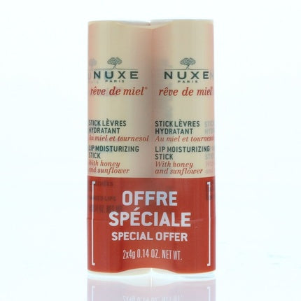 Nuxe Reve De Miel Lip Moisturizing Stick With Honey And Sunflower Gift Set 2x4g