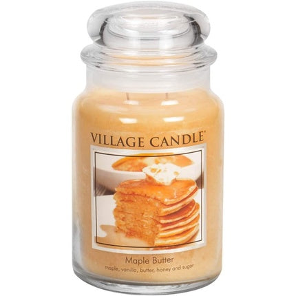 Village Candle Maple Butter Large Scented Jar Candle 737g, Yellow, 10.3 X 10.6 X